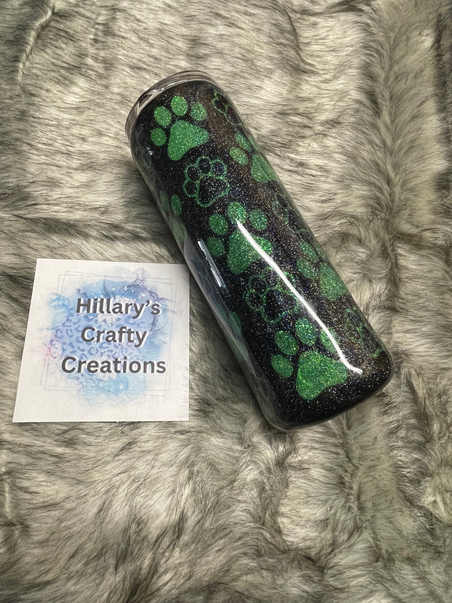 Peekaboo Tumbler (Green Paw Print)