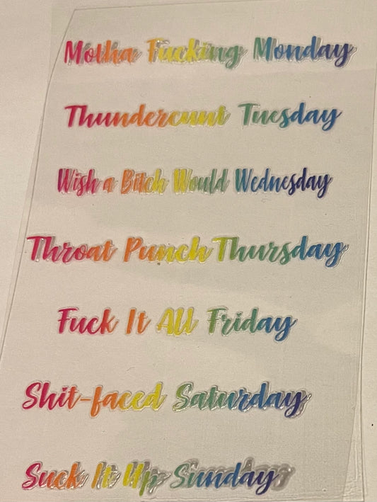 Days Of The Week Set (Sassy)