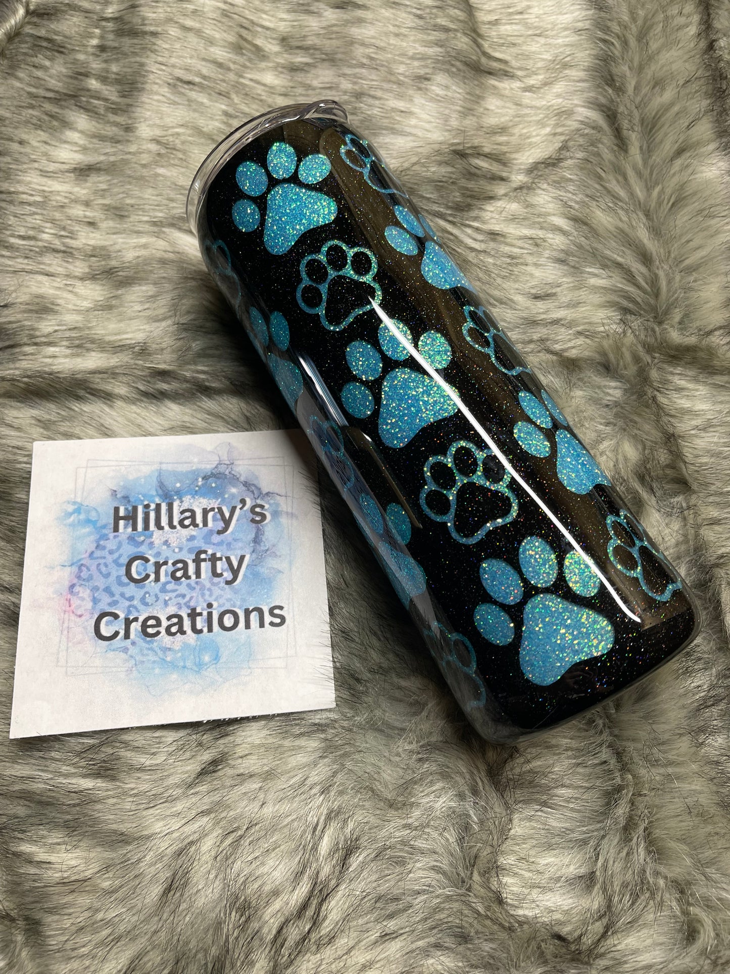 Peekaboo Tumbler (Blue Paw Print)