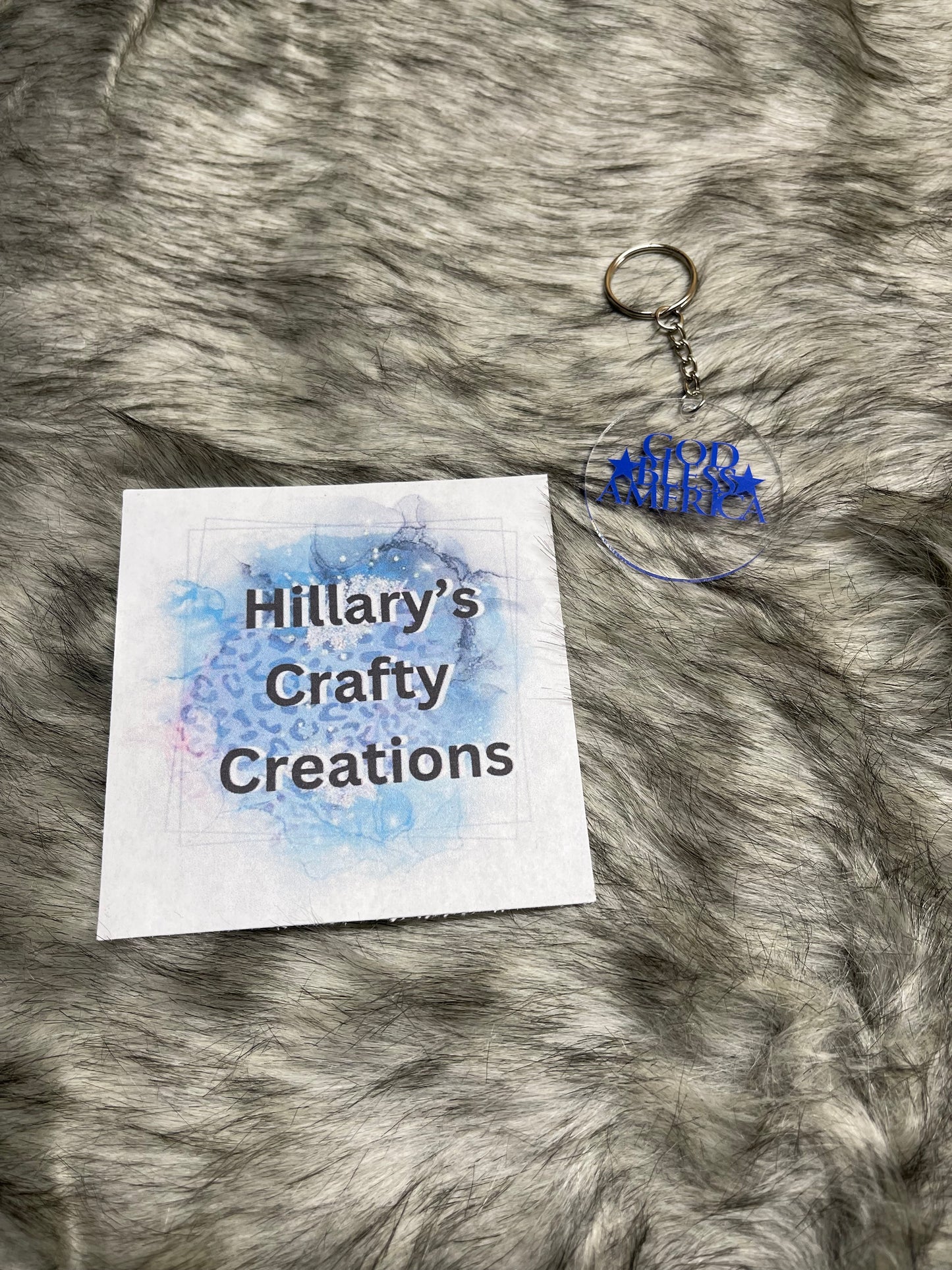 God Bless America Keychain (Blue)