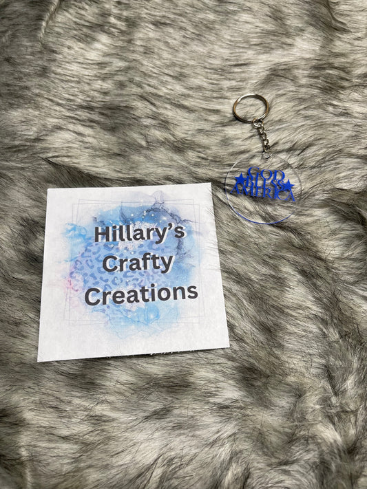 God Bless America Keychain (Blue)
