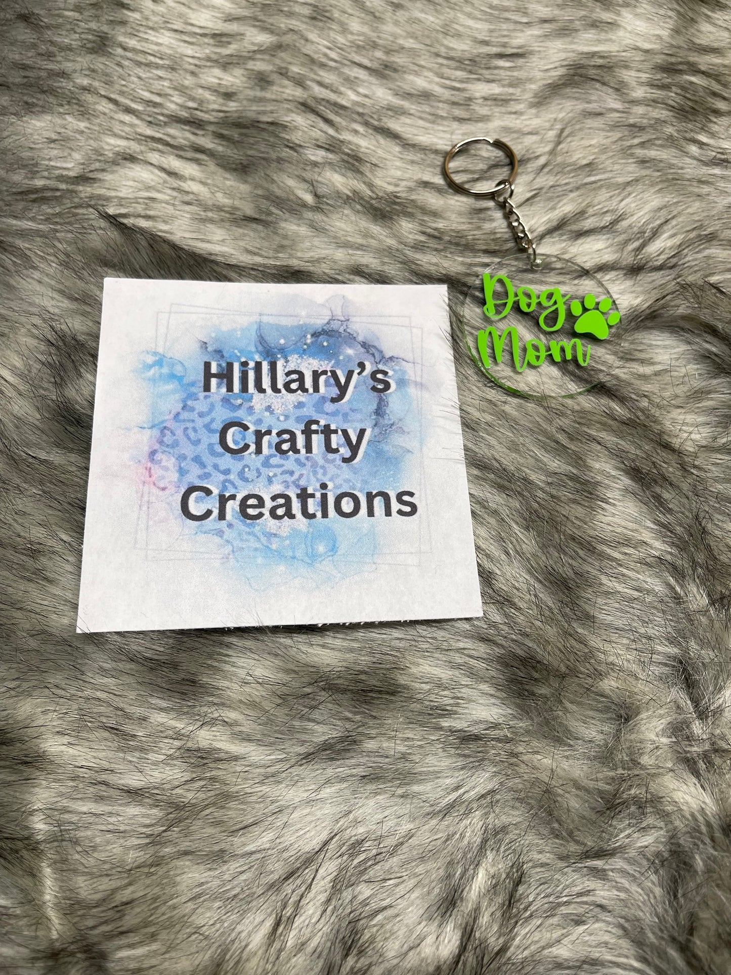 Dog Mom Keychain (Lime Green)