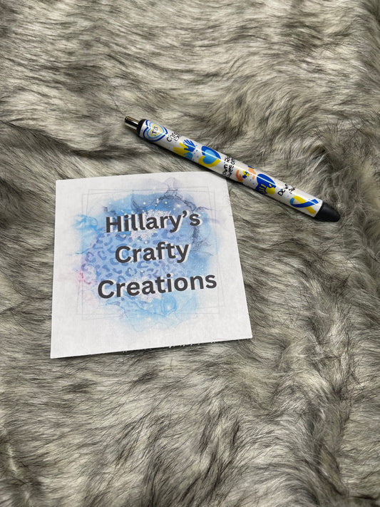 Down Syndrome Awareness Hands And Hearts Pen